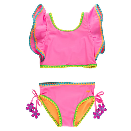 Ruffle Butts Crochet Detail Butterfly Tankini 2-Piece Swimsuit