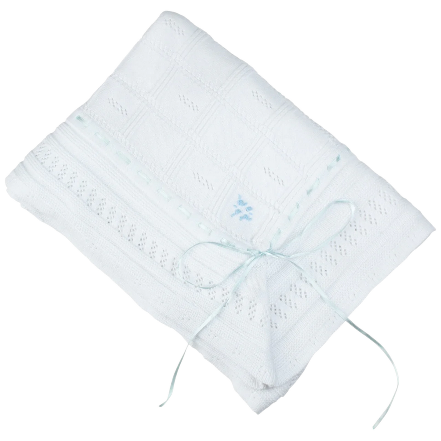 Feltman Brothers Ribbon Pointelle Knit Blanket