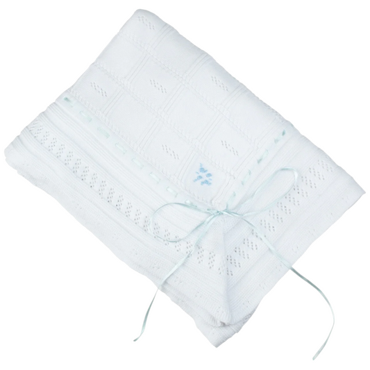 Feltman Brothers Ribbon Pointelle Knit Blanket