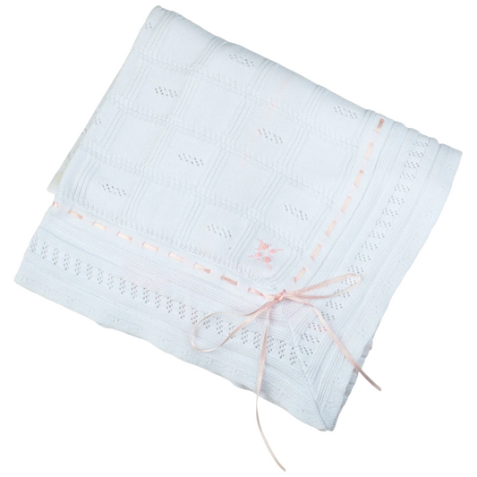 Feltman Brothers Ribbon Pointelle Knit Blanket