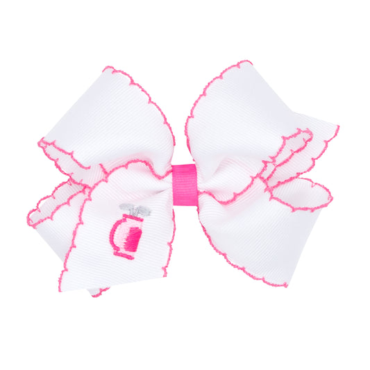 Wee Ones Medium Country Club Embroidered Hair Bow