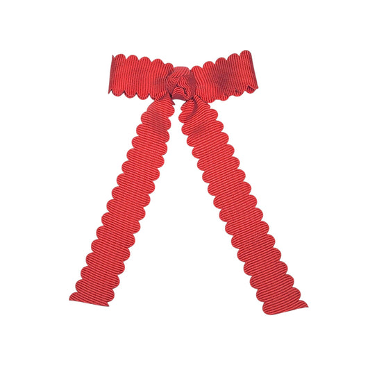 Wee Ones Tiny Grosgrain Scalloped Edge Streamer Hair Bow