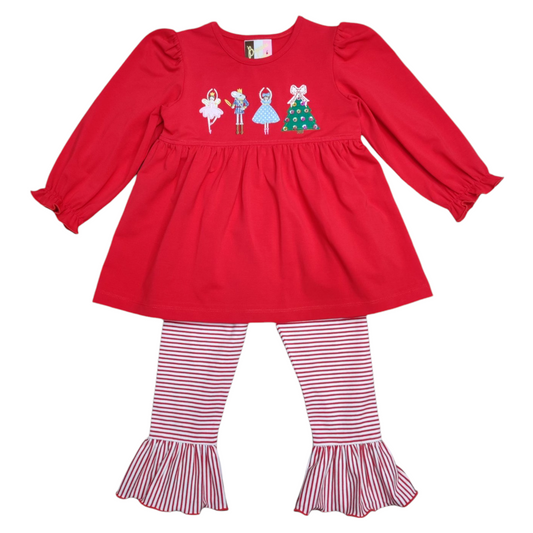 Banana Split Nutcracker Applique Ruffle Pant Set