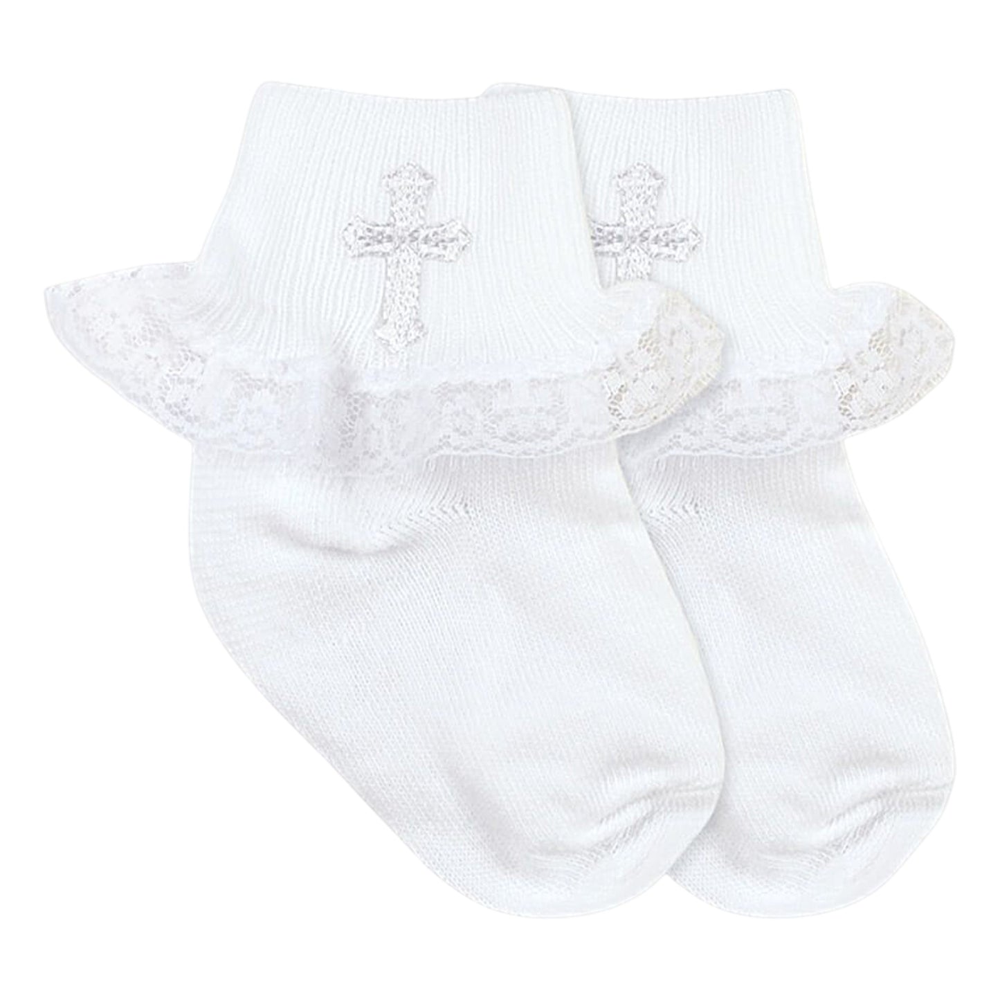 Jefferies Socks Smooth Toe Christening Lace Socks