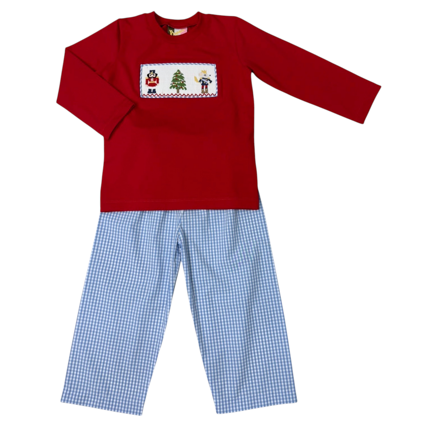 Banana Split Nutcracker Smocked Pant Set
