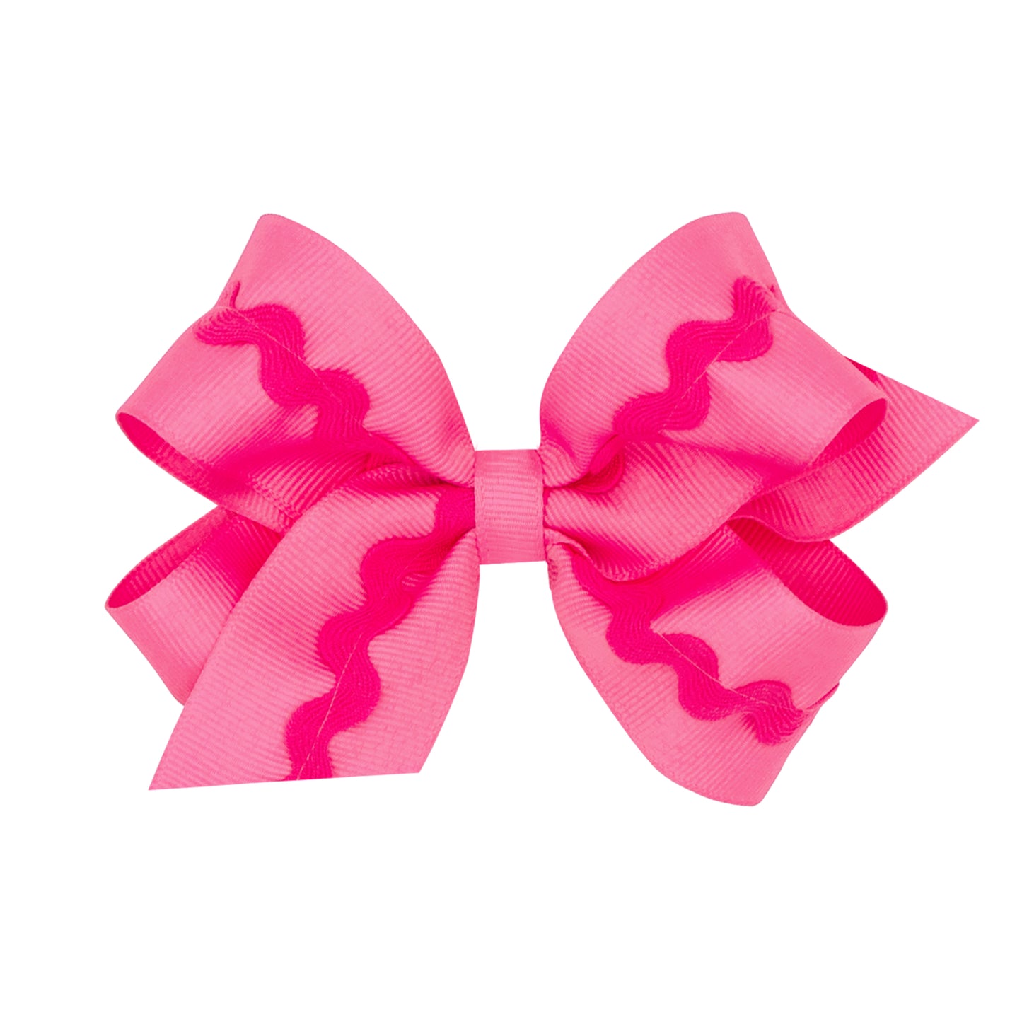 Wee Ones Medium Grosgrain Hair Bow with Ric-Rac Trim