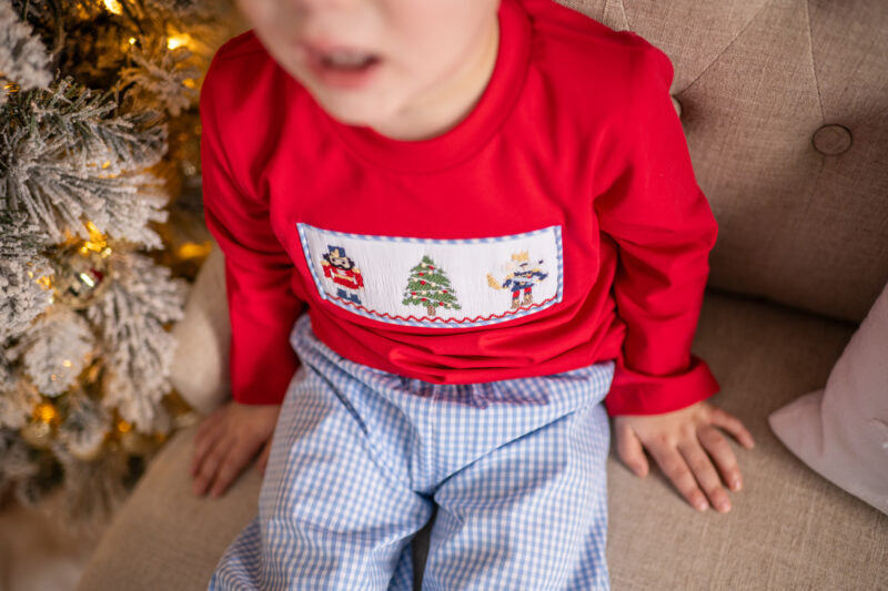 Banana Split Nutcracker Smocked Pant Set