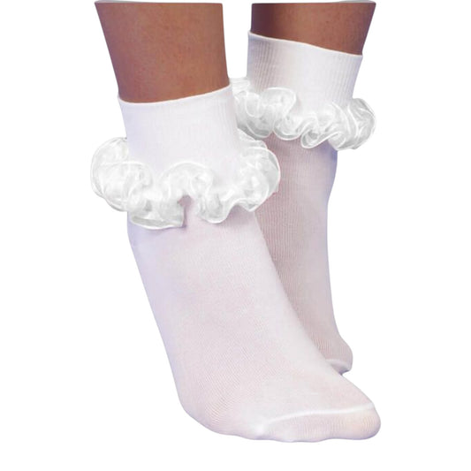 Jefferies Socks Sheer Ribbon Tutu Lace Turn Cuff Socks