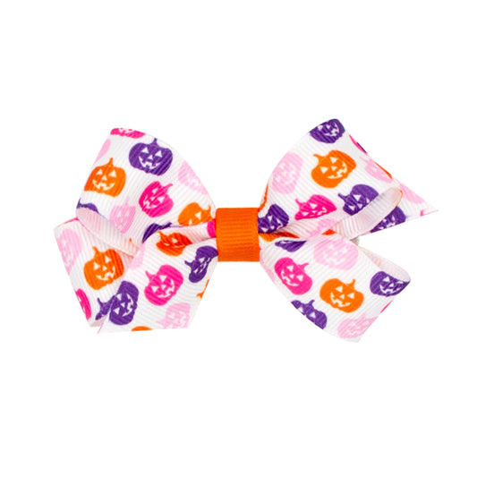 Wee Ones Mini Halloween Print Grosgrain Hair Bow