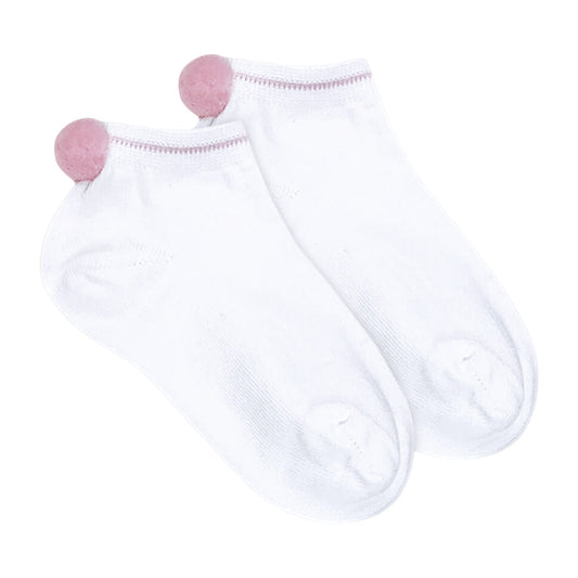 Jefferies Socks Smooth Toe Pom Pom Low Cut Socks