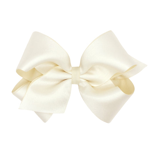 Wee Ones King Crepe Satin with Grosgrain Underlay Hair Bow