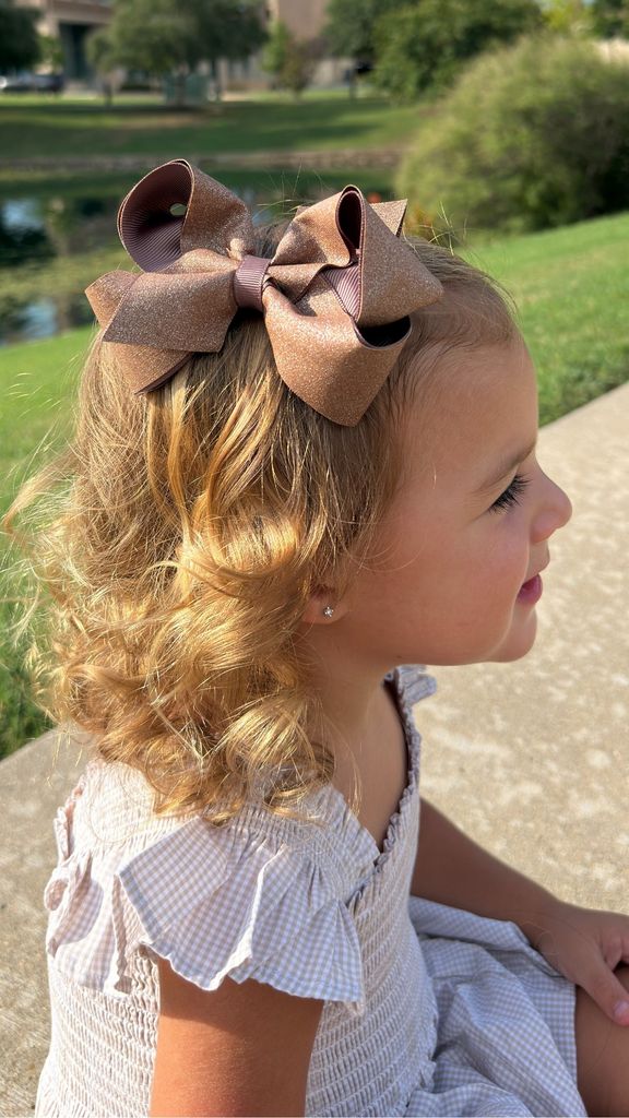 Wee Ones Medium Shimmer Fabric with Grosgrain Underlay Hair Bow
