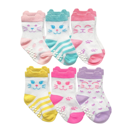 Jefferies Socks Non-Skid Cat Crew Socks