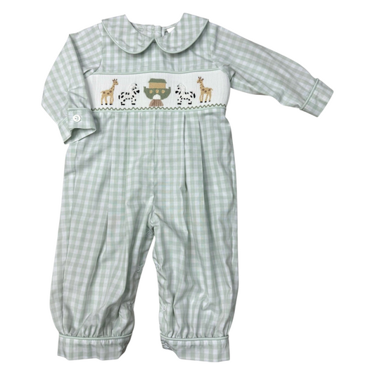 Banana Split Noah's Ark Smocked Romper