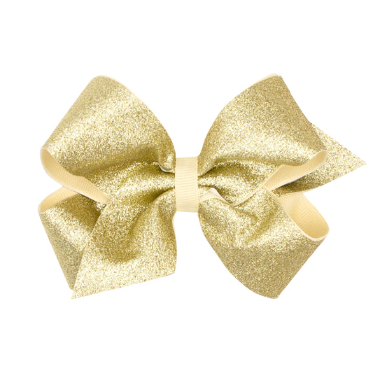 Wee Ones Medium Glitter Vinyl with Grosgrain Underlay Hair Bow