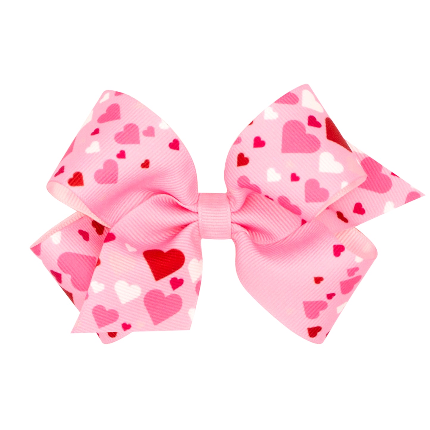 Wee Ones Medium Heart Print Grosgrain Hair Bow