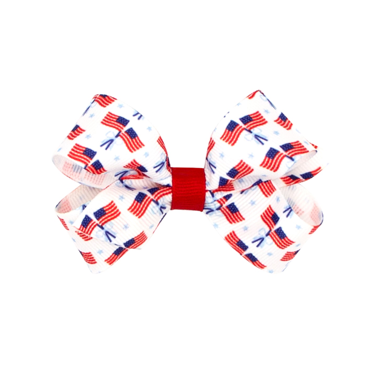 Wee Ones Mini Patriotic Print Grosgrain Hair Bow