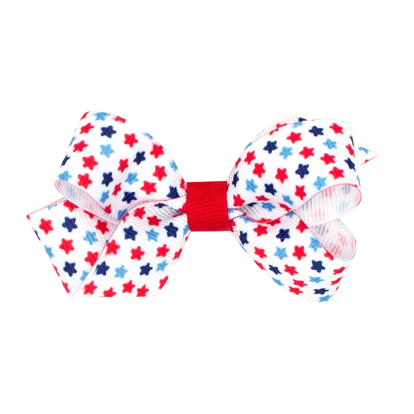Wee Ones Mini Patriotic Print Grosgrain Hair Bow