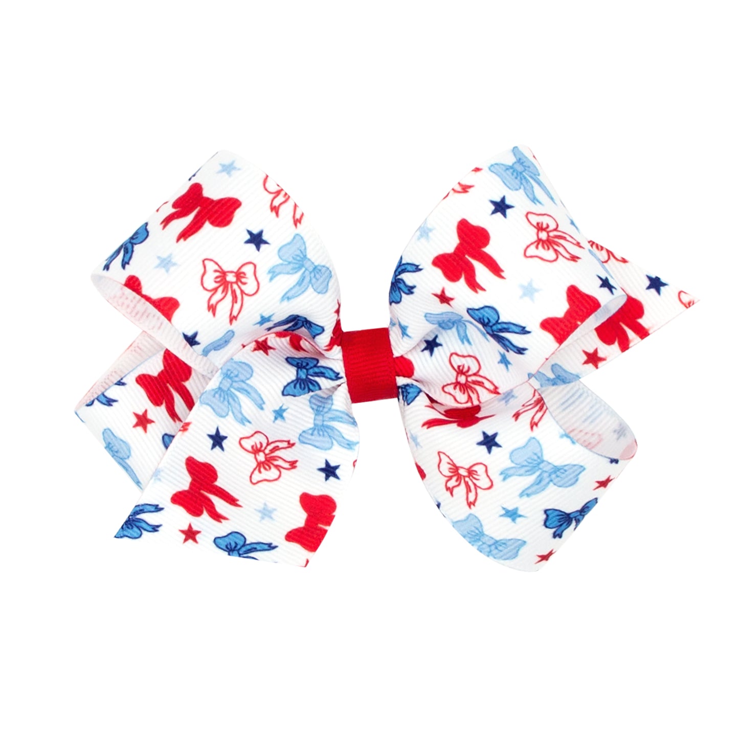 Wee Ones Medium Patriotic Print Grosgrain Hair Bow