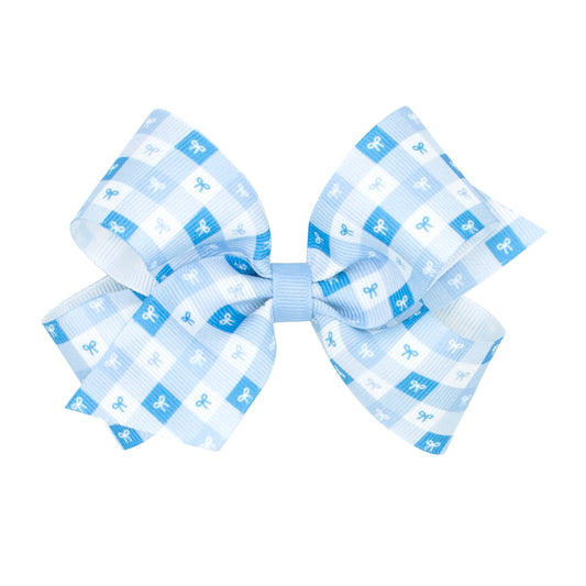 Wee Ones Medium Bow Print Grosgrain Hair Bow