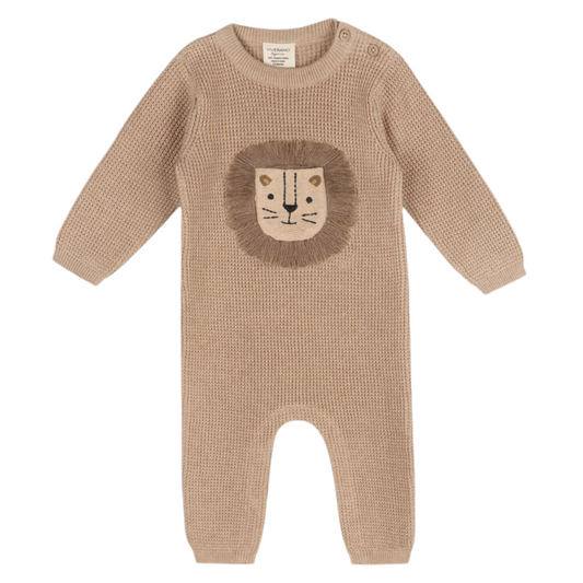 Viverano Organics Lion Applique Chunky Sweater Knit Jumpsuit