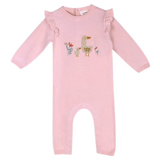 Viverano Organics Duck Mommy & Me Embroidered Knit Jumpsuit