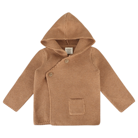 Viverano Organics Hooded Button & Pocket Sweater Knit Jacket