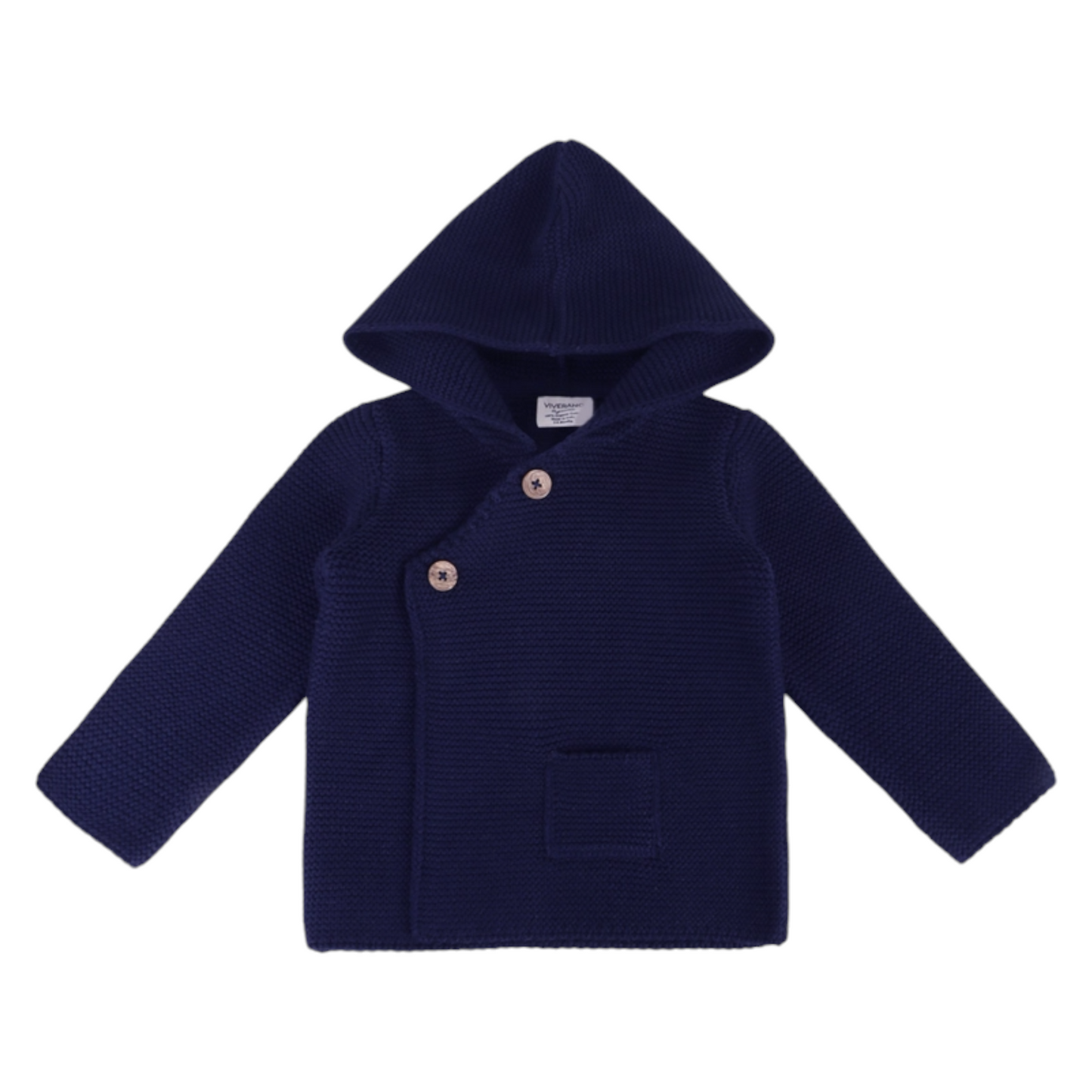 Viverano Organics Hooded Button & Pocket Sweater Knit Jacket