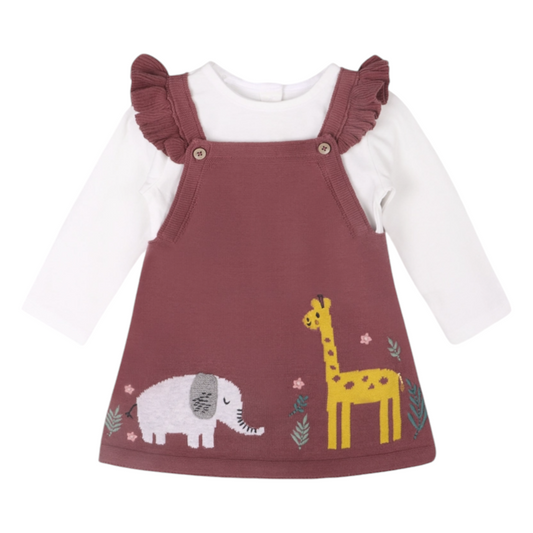 Viverano Organics Giraffe & Elephant Buddy Organic Tunic Dress & Bodysuit Set