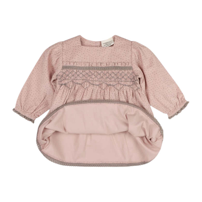 Viverano Organics Smocked & Embroidered Corduroy Dress & Bloomer Set