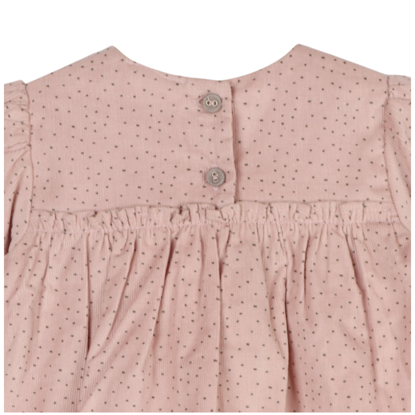 Viverano Organics Smocked & Embroidered Corduroy Dress & Bloomer Set