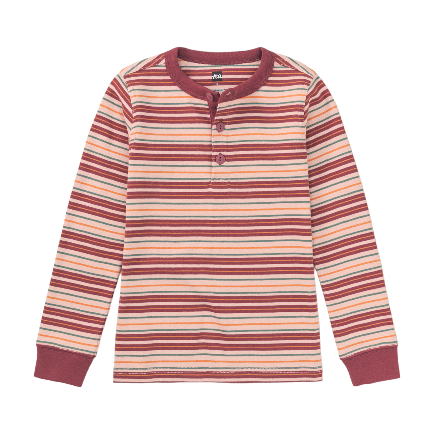 Tea Long Sleeve Striped Henley Top