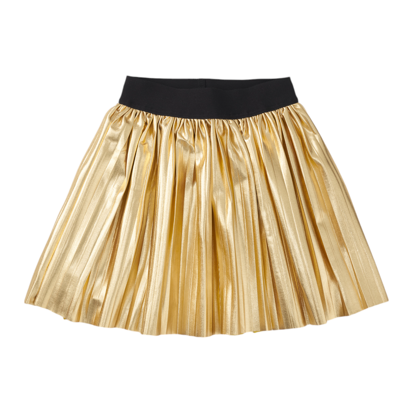 Tea Pleated Metallic Twirl Skirt