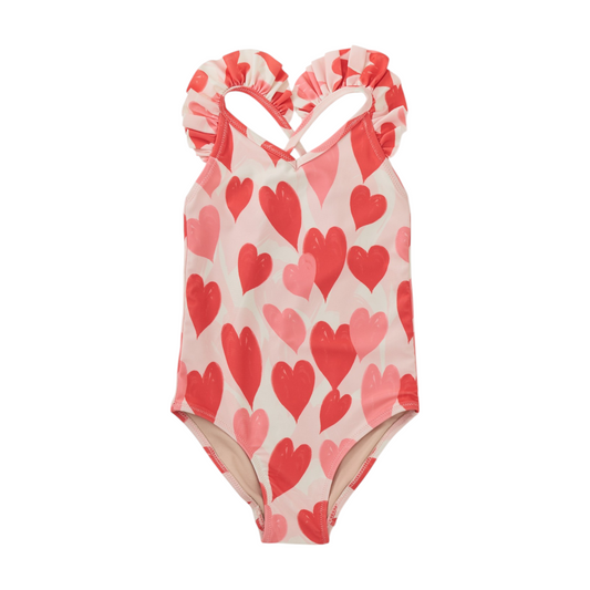 Tea Ruffle 1-Piece Swimsuit