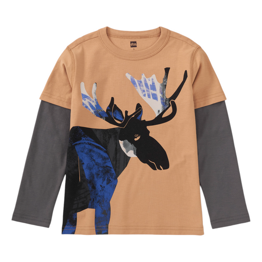 Tea Painted Moose Layered Tee