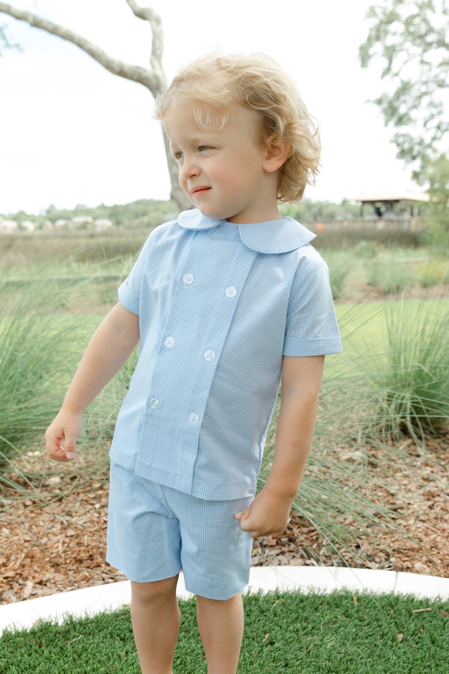 Bailey Boys Microcheck Dressy Short Set