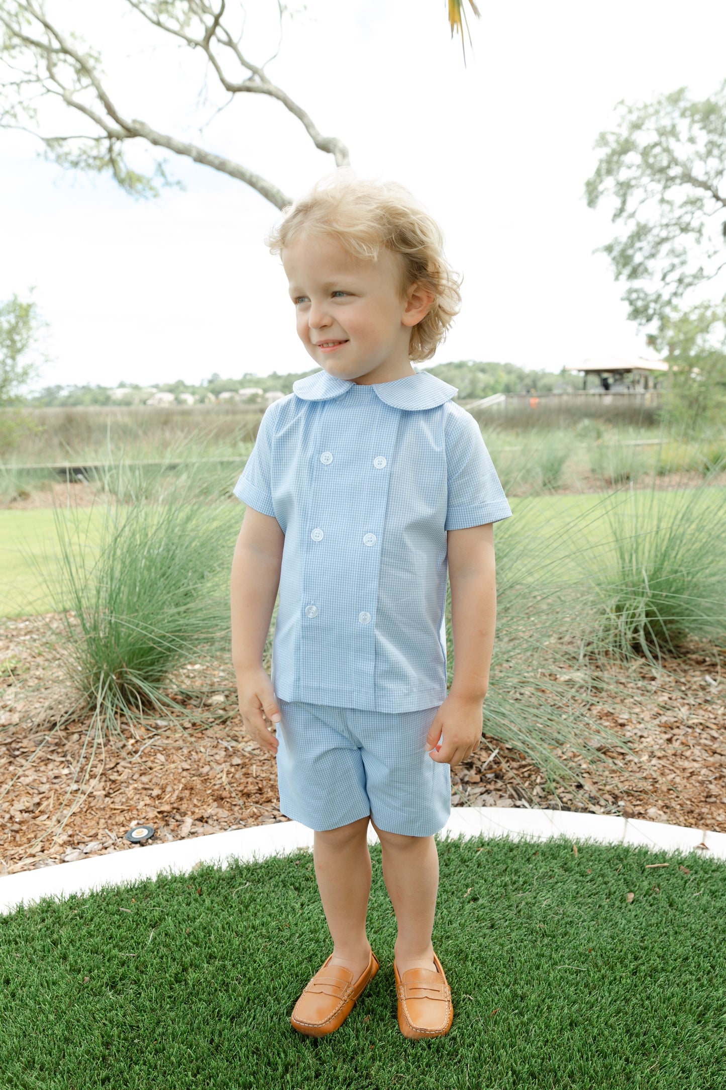 Bailey Boys Microcheck Dressy Short Set