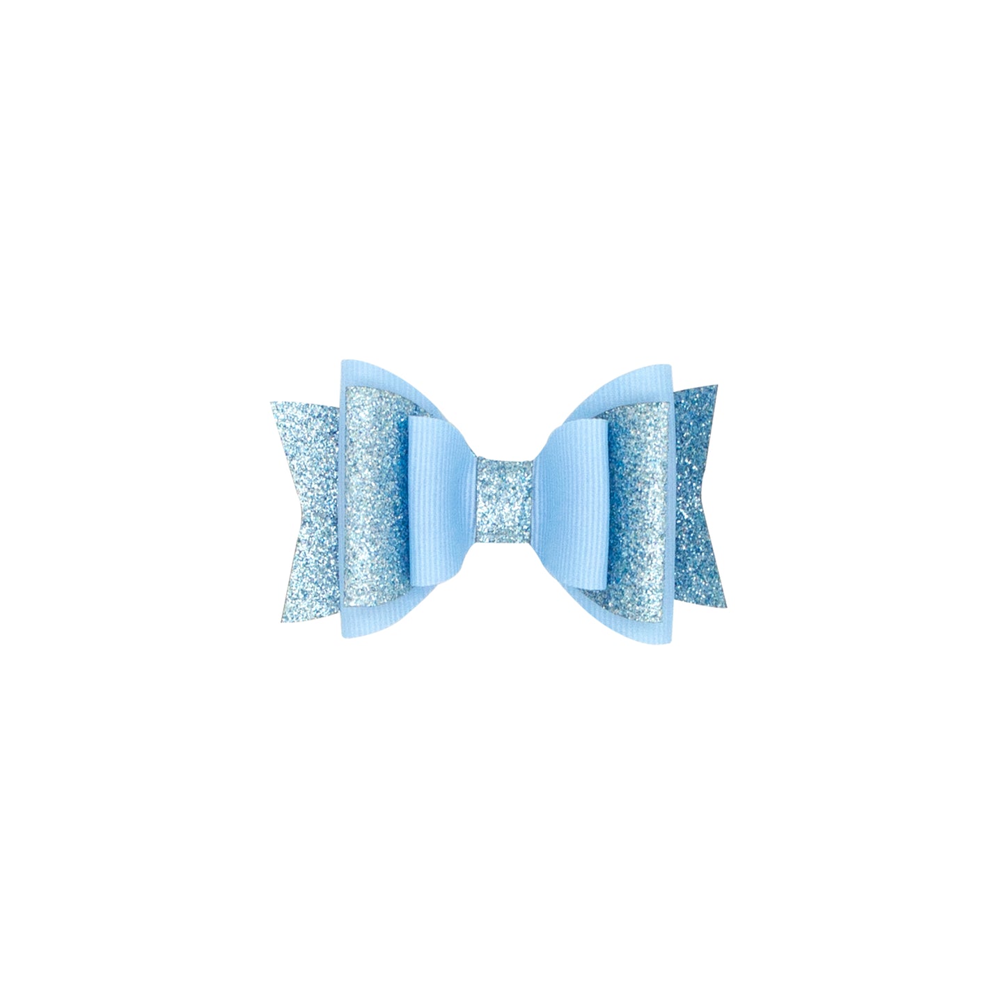 Wee Ones Layered Glitter Vinyl and Grosgrain Bowtie Hair Clip
