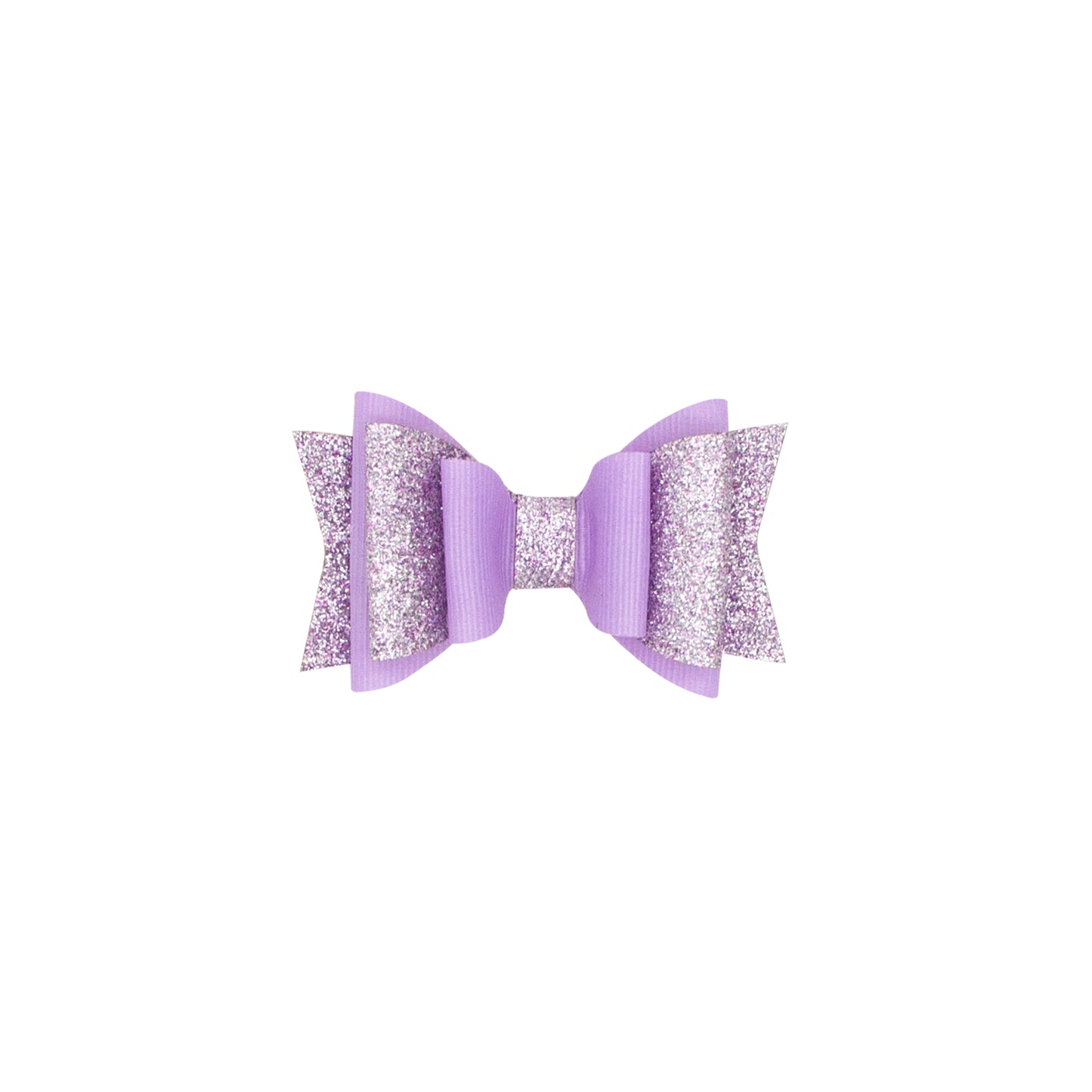 Wee Ones Layered Glitter Vinyl and Grosgrain Bowtie Hair Clip