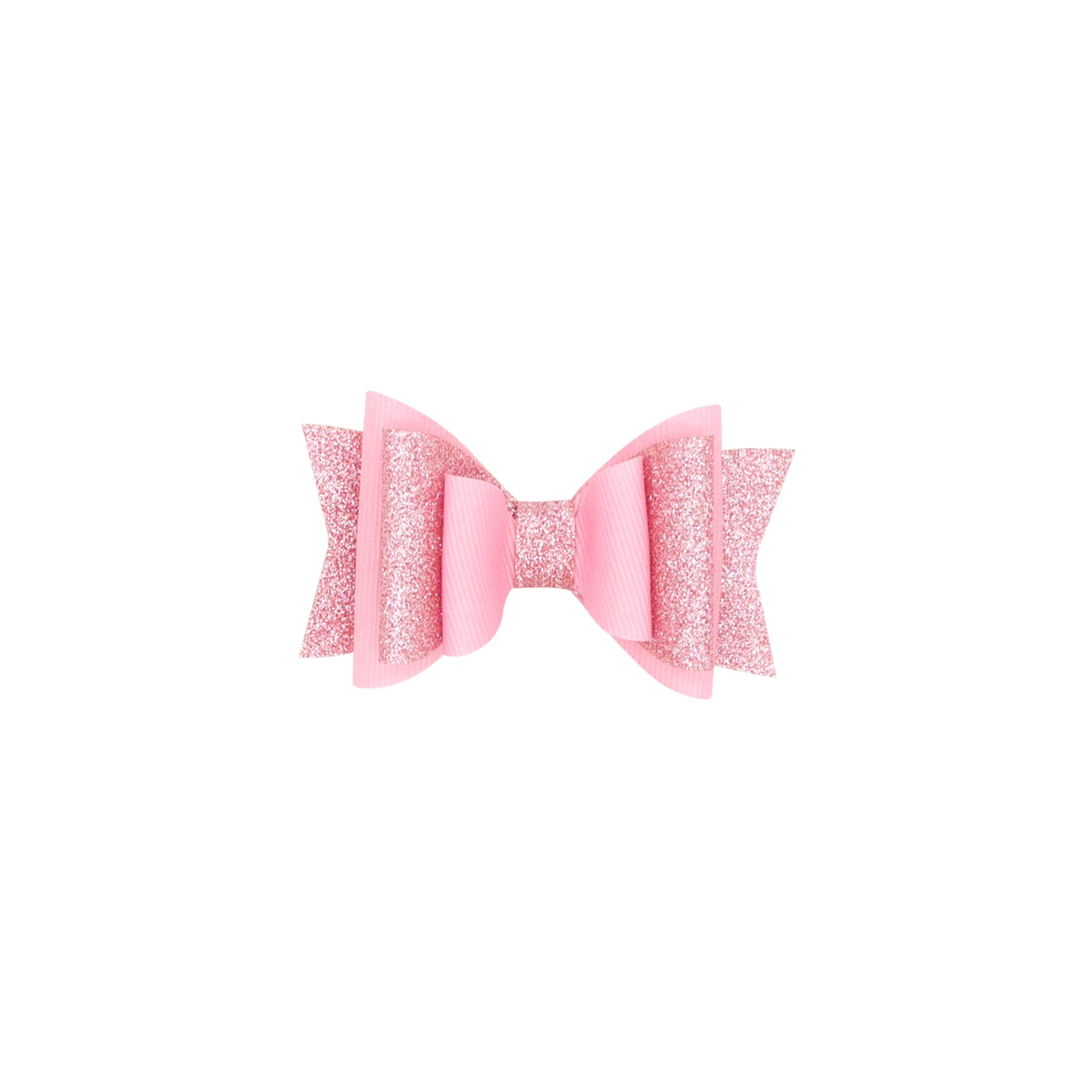 Wee Ones Layered Glitter Vinyl and Grosgrain Bowtie Hair Clip