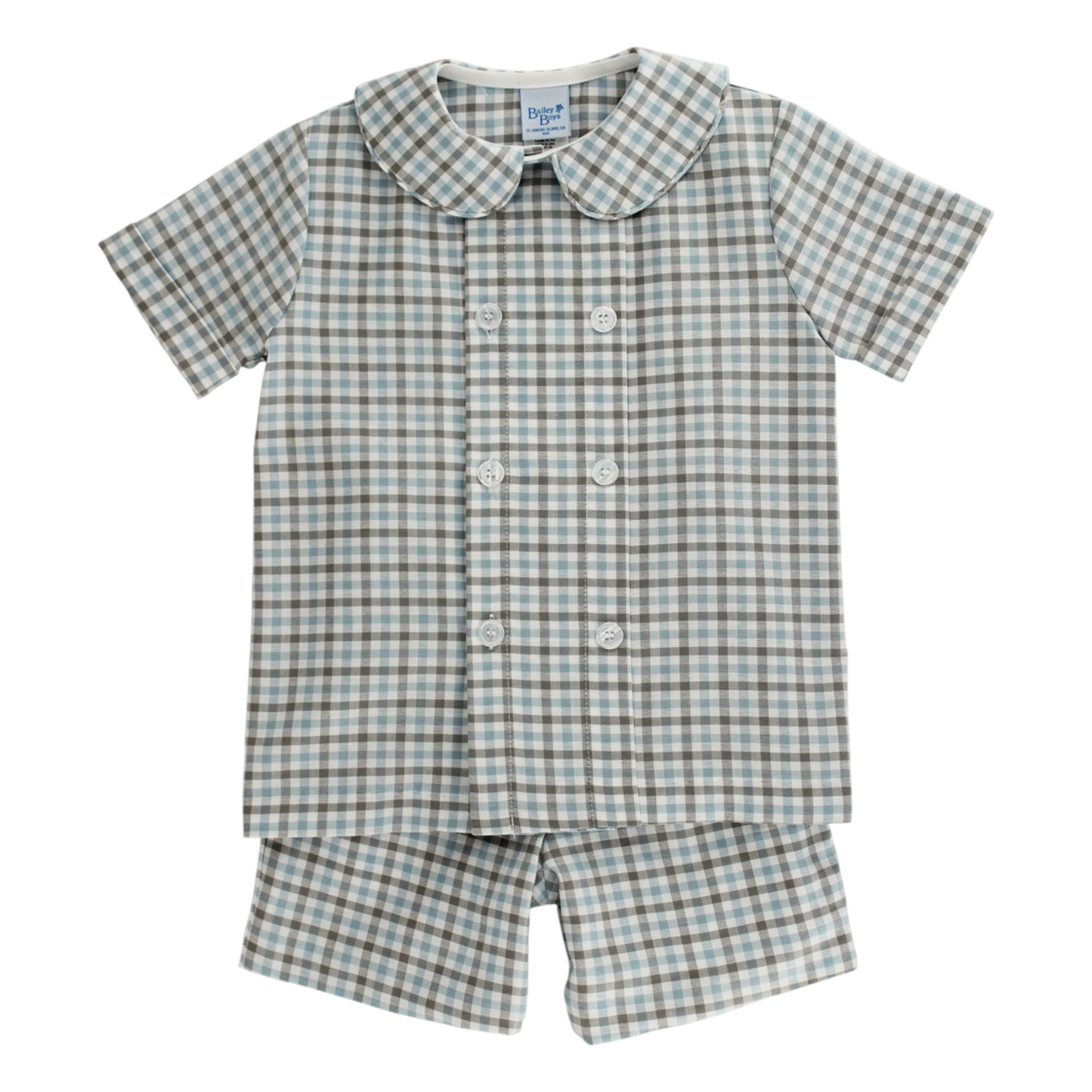 Bailey Boys Pigeon Plaid Dressy Short Set