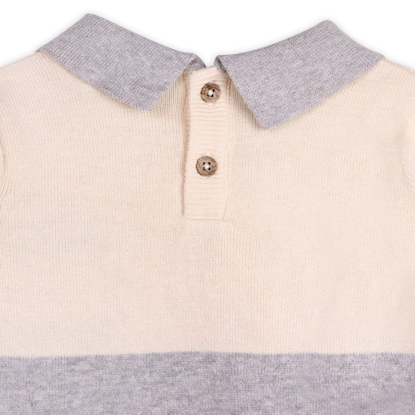 Viverano Organics Cuddly Bear Applique Collar Knit Sweater