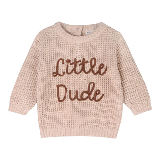 Viverano Organics Little Dude Embroidered Knit Sweater