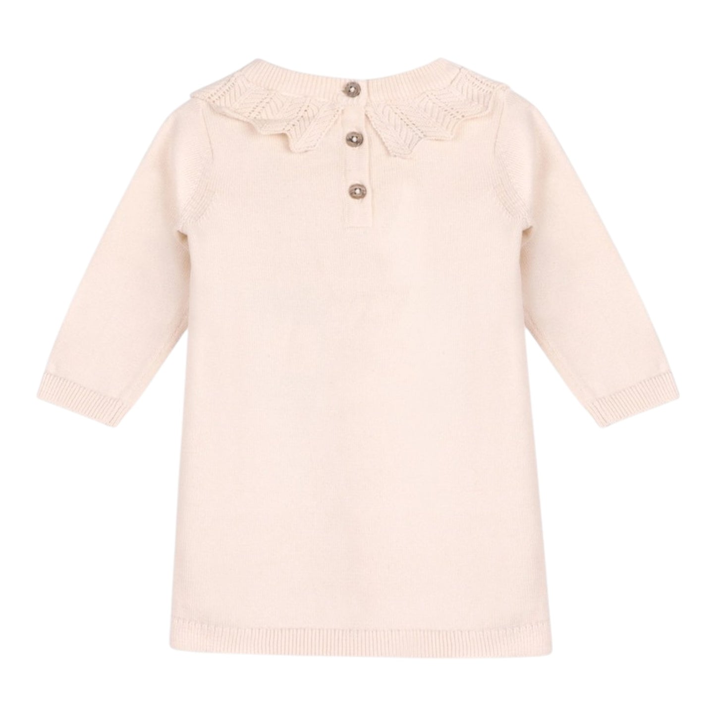 Viverano Organics Emma Floral Embroidered Knit Ruffle Dress