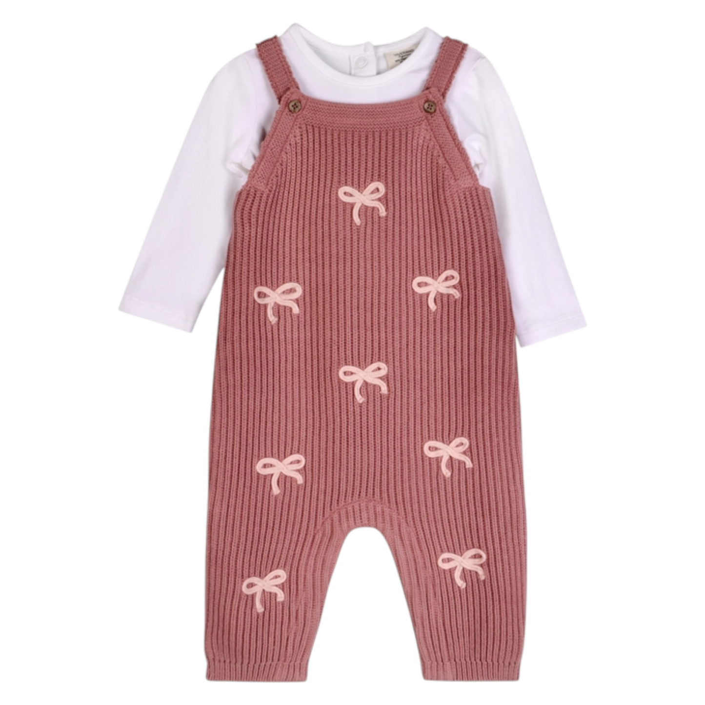 Viverano Organic Sweet Bow Embroidered Knit Sweater