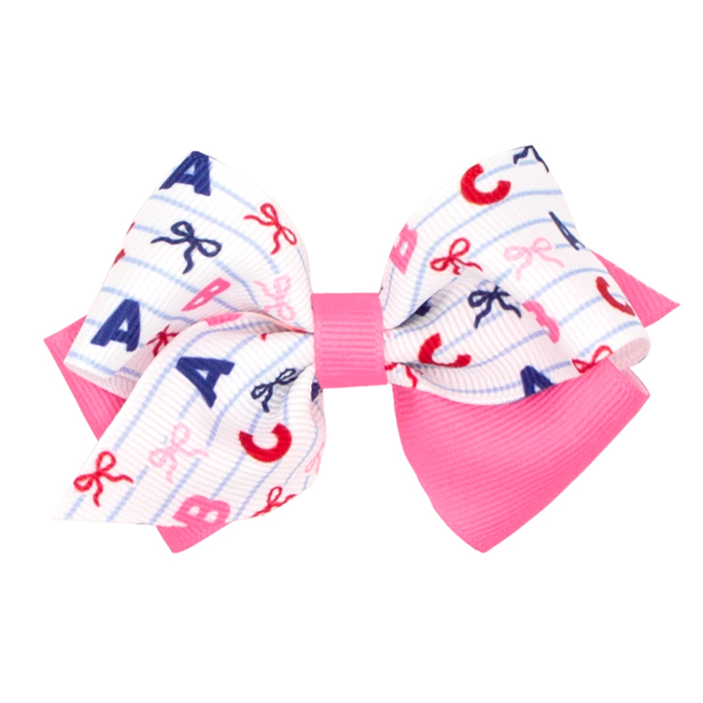 Wee Ones Extra Small Back to School Colorblock Hair Bow