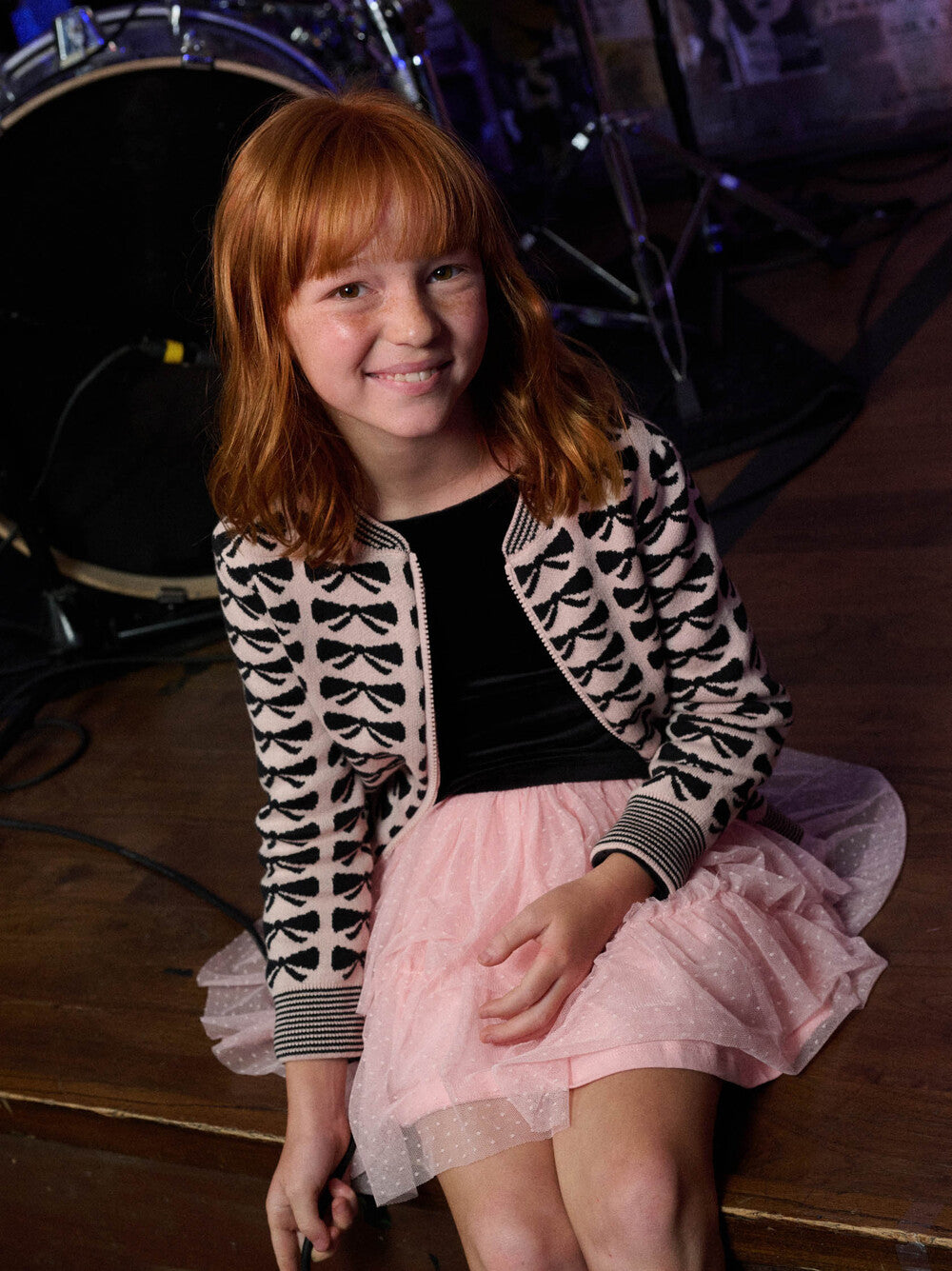 Tea Zip Up Bow Cardigan