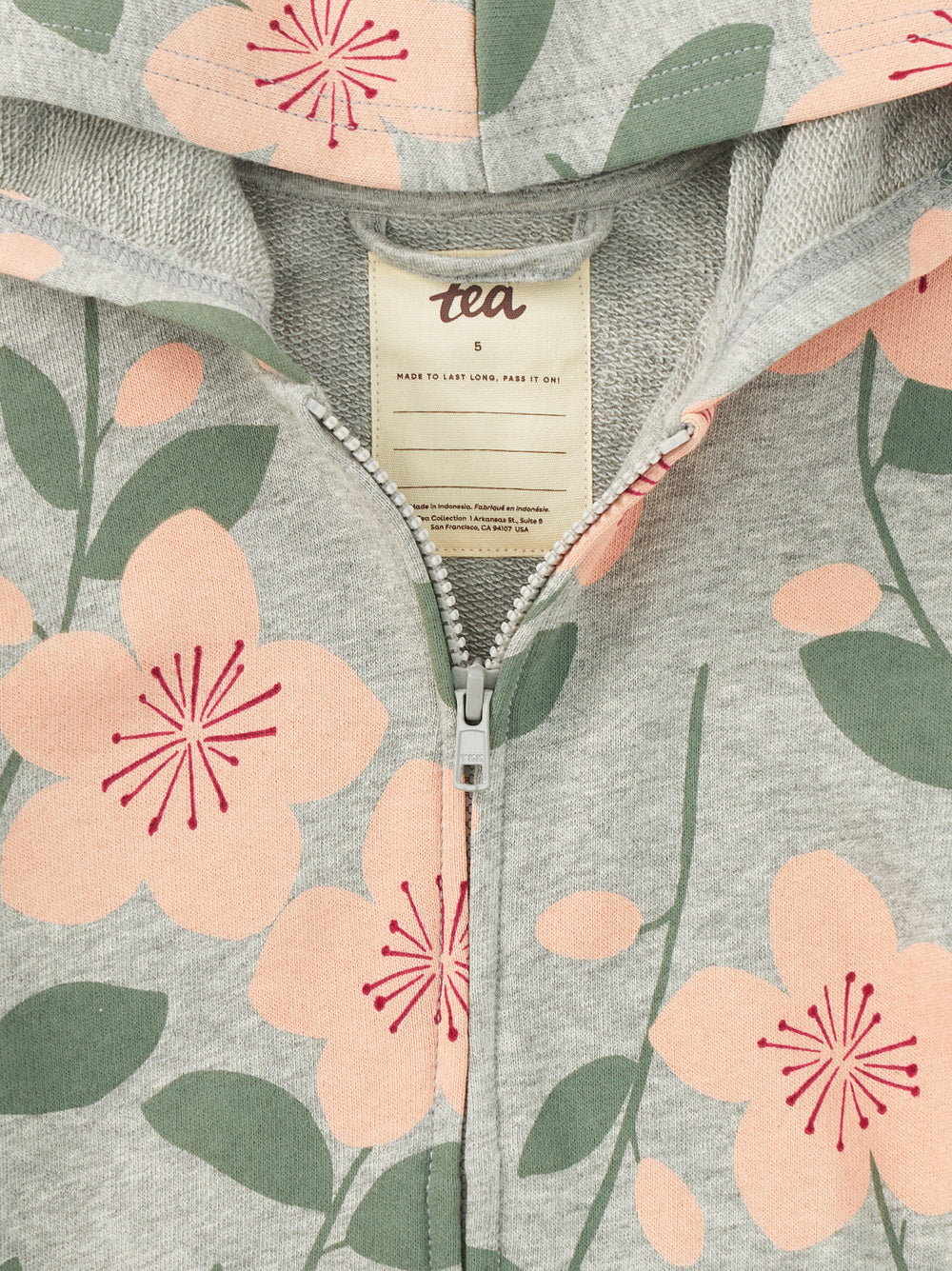 Tea Plum Blossom Easy Fit Hoodie