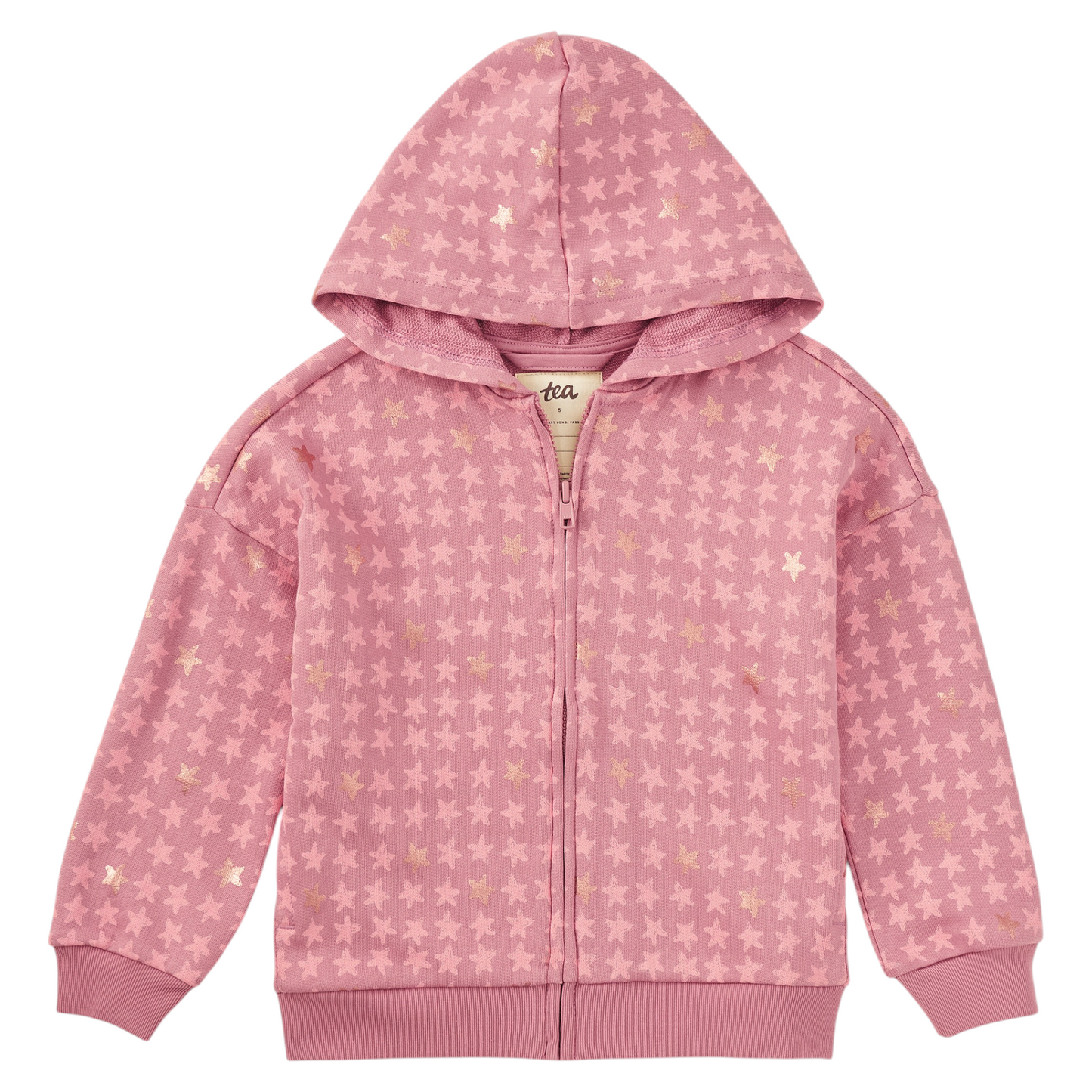 Tea Metallic Stars Easy Fit Hoodie