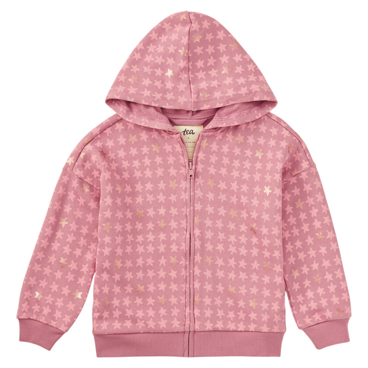 Tea Metallic Stars Easy Fit Hoodie